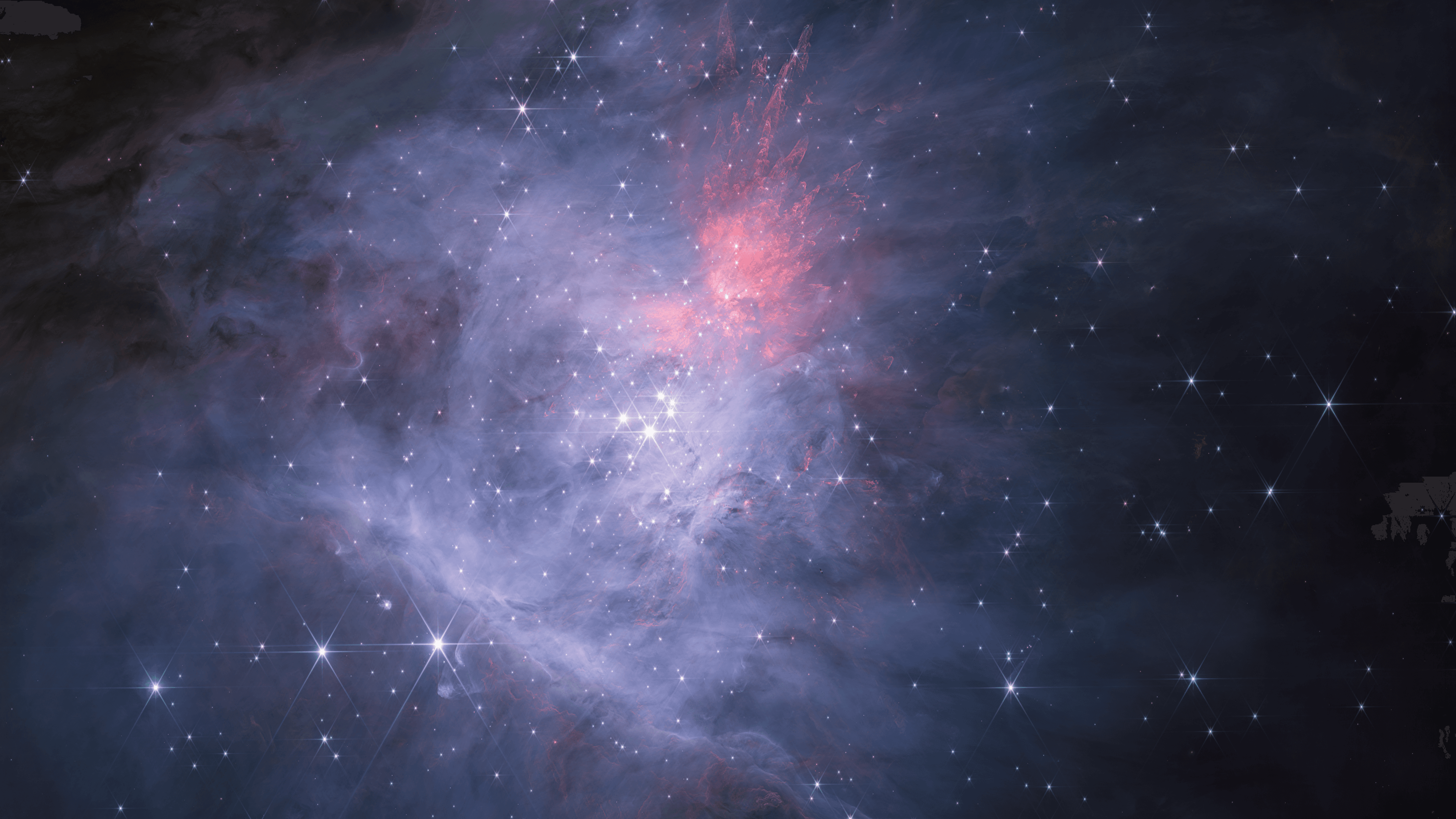 Orion Nebula in NIRCam short-wavelength channels from the NASA/ESA/CSA James Webb Space Telescope